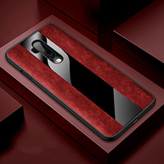 Coque Silicone Gel Motif Cuir Housse Etui H03 pour OnePlus 7T Pro Rouge