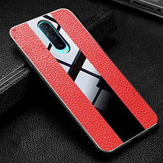 Coque Silicone Gel Motif Cuir Housse Etui H03 pour Oppo RX17 Pro Rouge