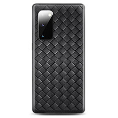 Coque Silicone Gel Motif Cuir Housse Etui H03 pour Samsung Galaxy S20 Noir
