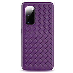 Coque Silicone Gel Motif Cuir Housse Etui H03 pour Samsung Galaxy S20 Violet