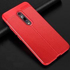 Coque Silicone Gel Motif Cuir Housse Etui H03 pour Xiaomi Mi 9T Pro Rouge
