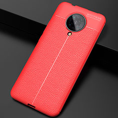 Coque Silicone Gel Motif Cuir Housse Etui H03 pour Xiaomi Poco F2 Pro Rouge