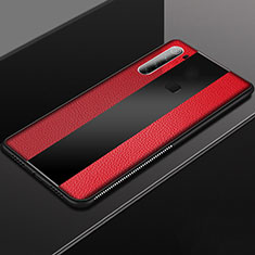 Coque Silicone Gel Motif Cuir Housse Etui H03 pour Xiaomi Redmi Note 8 (2021) Rouge