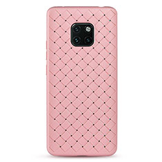 Coque Silicone Gel Motif Cuir Housse Etui H04 pour Huawei Mate 20 Pro Rose