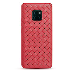 Coque Silicone Gel Motif Cuir Housse Etui H04 pour Huawei Mate 20 Pro Rouge