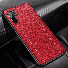 Coque Silicone Gel Motif Cuir Housse Etui H04 pour Huawei P30 Pro New Edition Rouge