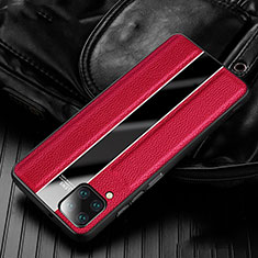 Coque Silicone Gel Motif Cuir Housse Etui H04 pour Huawei P40 Lite Rouge