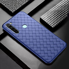 Coque Silicone Gel Motif Cuir Housse Etui H04 pour Xiaomi Redmi Note 8 (2021) Bleu
