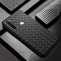 Coque Silicone Gel Motif Cuir Housse Etui H04 pour Xiaomi Redmi Note 8 (2021) Noir