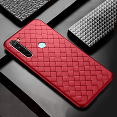 Coque Silicone Gel Motif Cuir Housse Etui H04 pour Xiaomi Redmi Note 8 Rouge