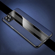 Coque Silicone Gel Motif Cuir Housse Etui H05 pour Apple iPhone 11 Pro Max Bleu