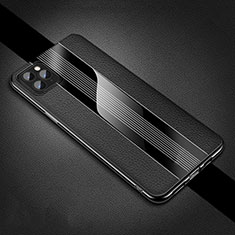 Coque Silicone Gel Motif Cuir Housse Etui H05 pour Apple iPhone 11 Pro Noir