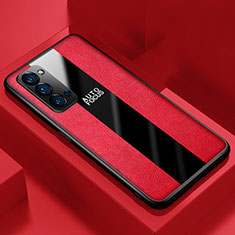 Coque Silicone Gel Motif Cuir Housse Etui H05 pour Oppo Reno4 Pro 5G Rouge