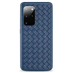 Coque Silicone Gel Motif Cuir Housse Etui H05 pour Samsung Galaxy S20 Plus 5G Bleu