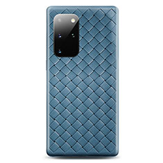 Coque Silicone Gel Motif Cuir Housse Etui H05 pour Samsung Galaxy S20 Plus 5G Bleu Ciel