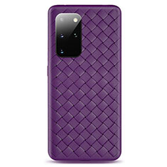 Coque Silicone Gel Motif Cuir Housse Etui H05 pour Samsung Galaxy S20 Plus 5G Violet