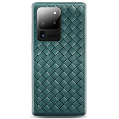 Coque Silicone Gel Motif Cuir Housse Etui H05 pour Samsung Galaxy S20 Ultra 5G Vert