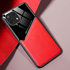 Coque Silicone Gel Motif Cuir Housse Etui H05 pour Xiaomi Mi 11 Lite 5G Rouge