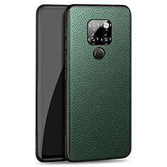 Coque Silicone Gel Motif Cuir Housse Etui H06 pour Huawei Mate 20 Vert