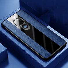 Coque Silicone Gel Motif Cuir Housse Etui H06 pour Huawei Mate 20 X 5G Bleu
