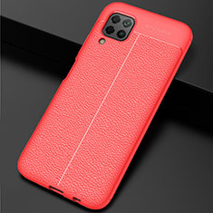 Coque Silicone Gel Motif Cuir Housse Etui H06 pour Huawei Nova 6 SE Rouge