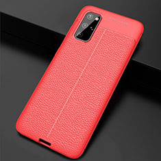 Coque Silicone Gel Motif Cuir Housse Etui H06 pour Samsung Galaxy S20 Plus 5G Rouge