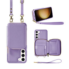 Coque Silicone Gel Motif Cuir Housse Etui JM1 pour Samsung Galaxy S22 5G Violet