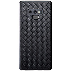 Coque Silicone Gel Motif Cuir Housse Etui L01 pour Samsung Galaxy Note 9 Noir
