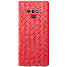 Coque Silicone Gel Motif Cuir Housse Etui L01 pour Samsung Galaxy Note 9 Rouge