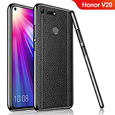 Coque Silicone Gel Motif Cuir Housse Etui M02 pour Huawei Honor V20 Noir