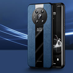 Coque Silicone Gel Motif Cuir Housse Etui PB1 pour Huawei Honor Magic3 5G Bleu