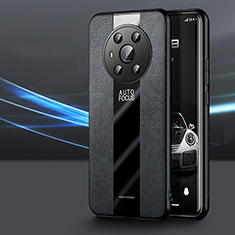 Coque Silicone Gel Motif Cuir Housse Etui PB1 pour Huawei Honor Magic3 5G Noir