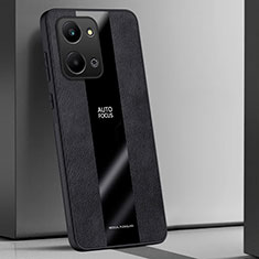 Coque Silicone Gel Motif Cuir Housse Etui PB1 pour Huawei Honor X7a Noir