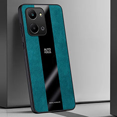 Coque Silicone Gel Motif Cuir Housse Etui PB1 pour Huawei Honor X7a Vert