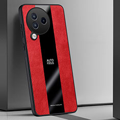 Coque Silicone Gel Motif Cuir Housse Etui PB1 pour Xiaomi Civi 3 5G Rouge