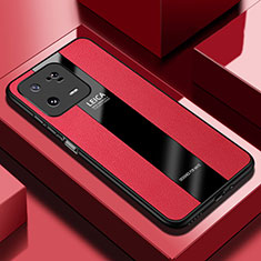 Coque Silicone Gel Motif Cuir Housse Etui PB1 pour Xiaomi Mi 13 Pro 5G Rouge