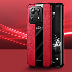 Coque Silicone Gel Motif Cuir Housse Etui PB1 pour Xiaomi Mi Mix 4 5G Rouge