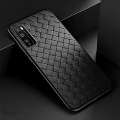 Coque Silicone Gel Motif Cuir Housse Etui pour Huawei Enjoy Z 5G Noir