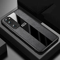 Coque Silicone Gel Motif Cuir Housse Etui pour Huawei Honor 30 Lite 5G Noir