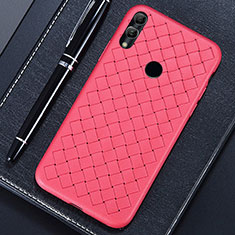 Coque Silicone Gel Motif Cuir Housse Etui pour Huawei Honor 8X Rouge