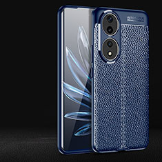 Coque Silicone Gel Motif Cuir Housse Etui pour Huawei Honor 90 5G Bleu