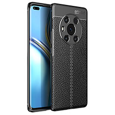 Coque Silicone Gel Motif Cuir Housse Etui pour Huawei Honor Magic3 5G Noir