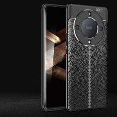 Coque Silicone Gel Motif Cuir Housse Etui pour Huawei Honor Magic6 Lite 5G Noir