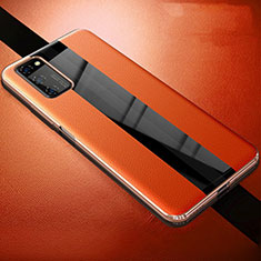 Coque Silicone Gel Motif Cuir Housse Etui pour Huawei Honor V30 Pro 5G Orange
