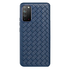 Coque Silicone Gel Motif Cuir Housse Etui pour Huawei Honor X10 5G Bleu
