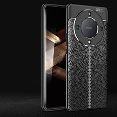 Coque Silicone Gel Motif Cuir Housse Etui pour Huawei Honor X9b 5G Noir