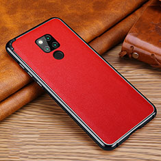 Coque Silicone Gel Motif Cuir Housse Etui pour Huawei Mate 20 X 5G Rouge