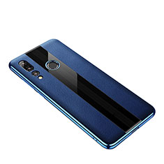 Coque Silicone Gel Motif Cuir Housse Etui pour Huawei Nova 4 Bleu