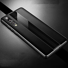 Coque Silicone Gel Motif Cuir Housse Etui pour Huawei P20 Pro Noir