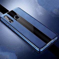 Coque Silicone Gel Motif Cuir Housse Etui pour Huawei P30 Lite New Edition Bleu
